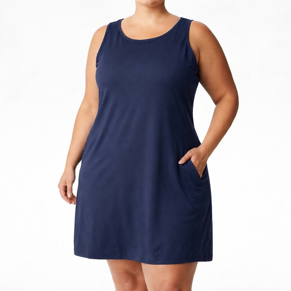 Columbia Navy Lightweight Comfy Athleisure Gorpcore Sleeveless Dress [size 2X]